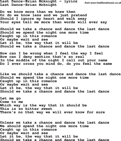 last dance lyrics